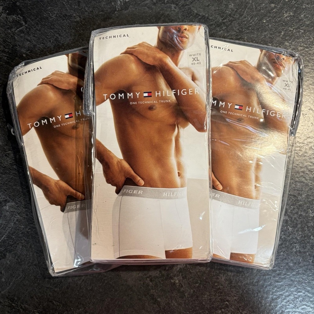 2007 Tommy Hilfiger White & Gray Stretch Cotton XL Boxer Brief 3 Pack
